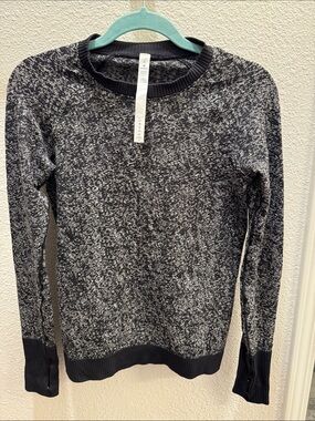 lululemon athletica Black & White Marled Crewneck Sweater